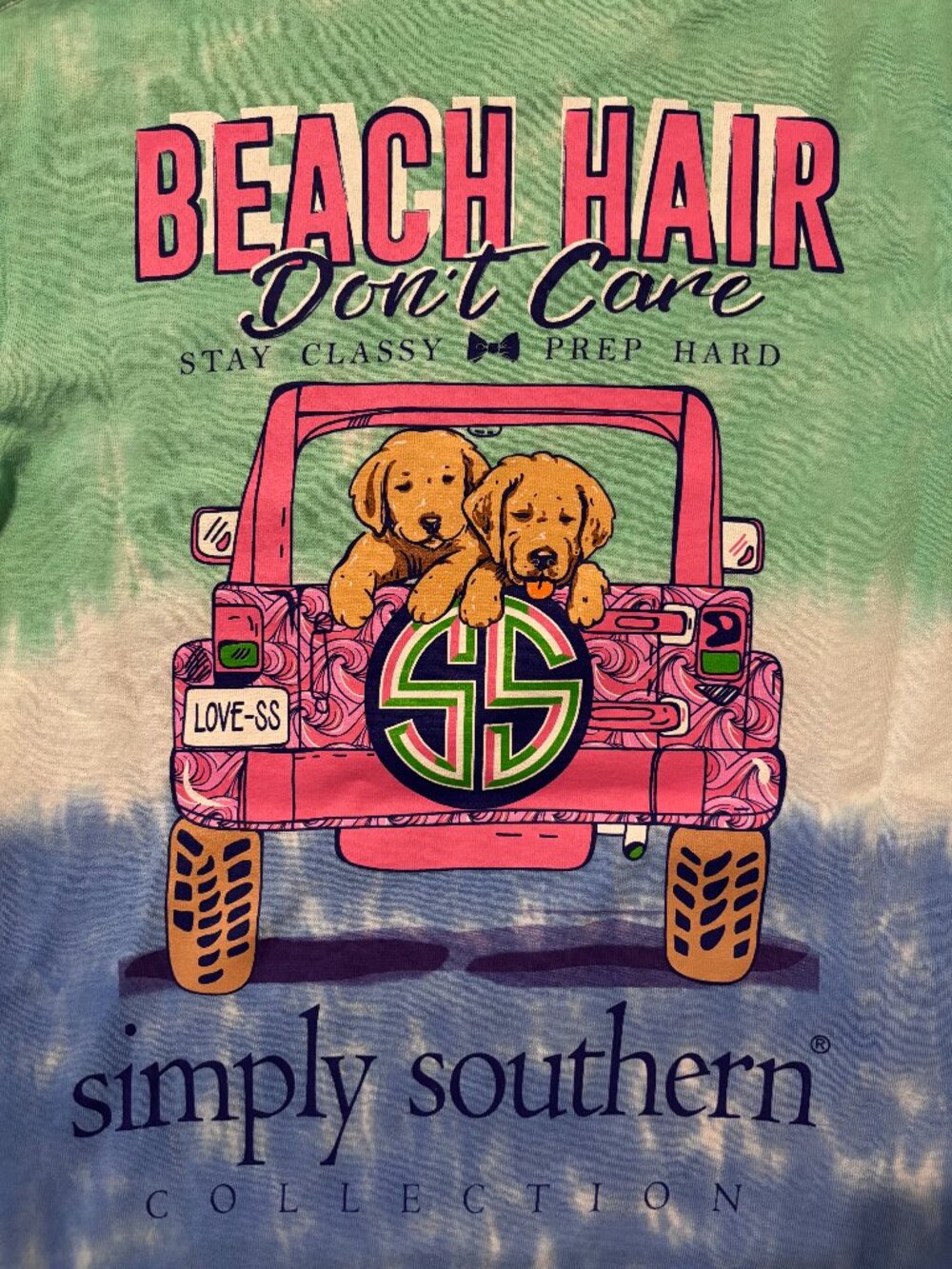 NWT Simply Southern Beach Hair Don’t Care Tie Dye T-Shirt Small